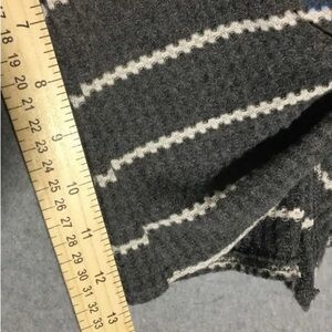 Altar’d State Gray White Striped Button Front Tie Hem Lightweight Sweater Sz S